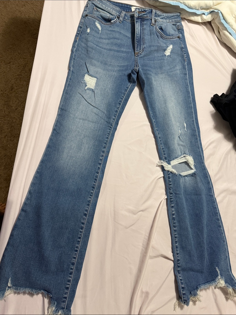 CEROS Light Blue Distressed Women's Flare Jeans